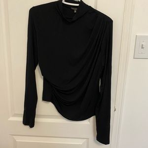 Mock neck long sleeve Dynamite top. Ruching on the right side